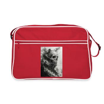 Eerie Forest Skull Illustration - Retro Bag - red/white - Front