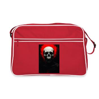 Skull in Red Ember - Retro Bag - red/white - Front