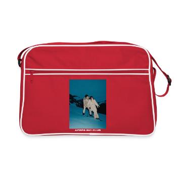 Couple de skieurs élégants dans un paysage enneigé - Sac Retro - rouge/blanc - Devant
