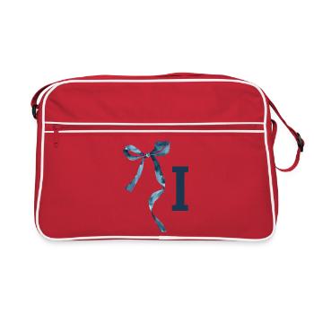 Monogramm i Geschenkidee - Retro Tasche - Rot/Weiß - Vorne
