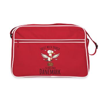 Laissez-moi passer, je dois aller au Danemark - Sac Retro - rouge/blanc - Devant