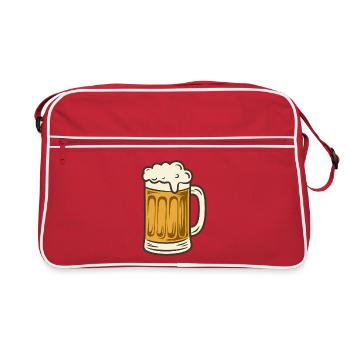 Bière Verre à bière Chope à bière Chop de masse de bière pression - Sac Retro - rouge/blanc - Devant