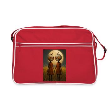 Moonlit Pumpkin Twins - Retro Bag - red/white - Front