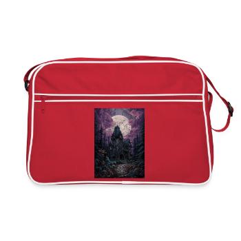 Manoir hanté au clair de lune - Sac Retro - rouge/blanc - Devant