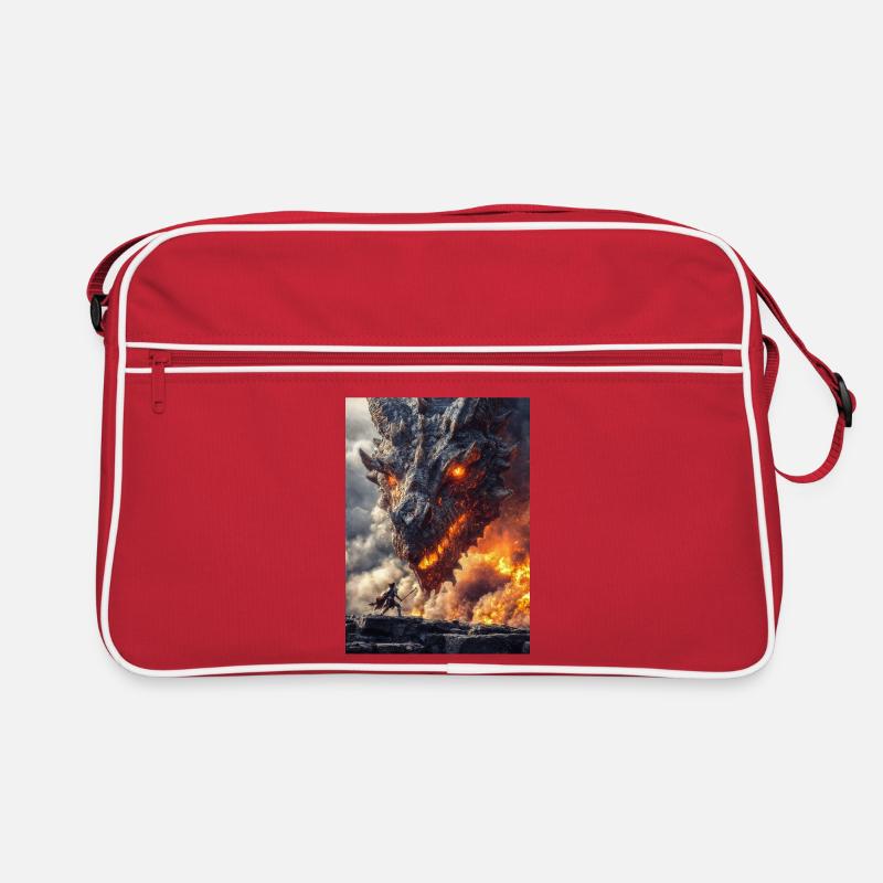 Dragon Clash Feurige Kriegsfront Retro Tasche