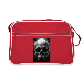 Cracked Skull in Smoky Haze - Retro Bag - red/white - Front