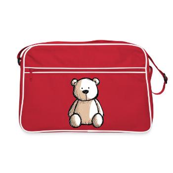 Teddybär, Teddybär, süßer kleiner Teddybär - Retro Tasche - Rot/Weiß - Vorne