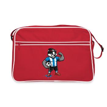 Panda héros du football dans le style FC - Sac Retro - rouge/blanc - Devant