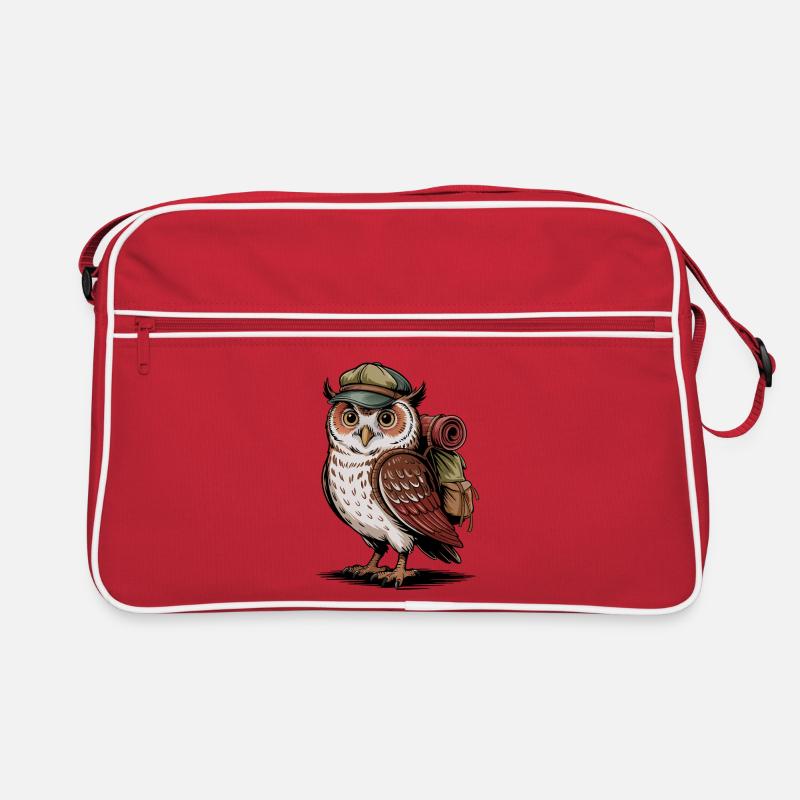 Wandernde Eule mit Rucksack Retro Tasche