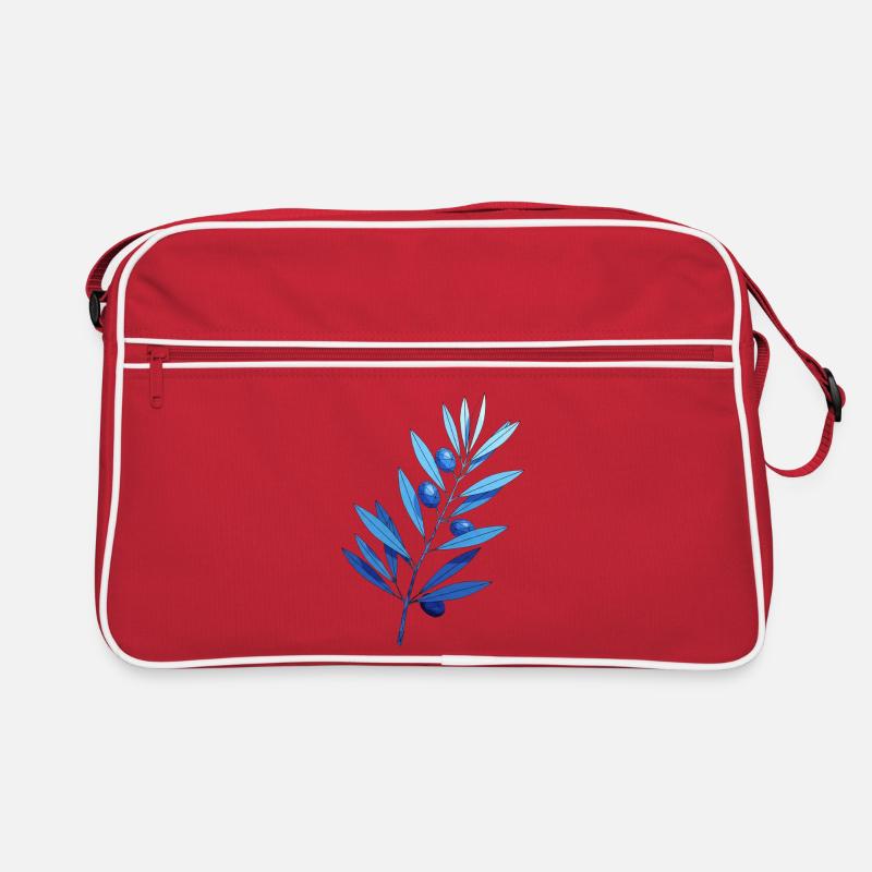Branch | Blue leaf branches with blueberries Retro Bag