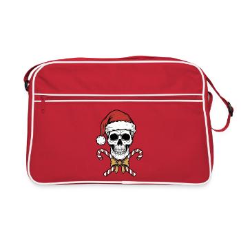 Christmas Skull with Candy Canes - Retro Bag - red/white - Front