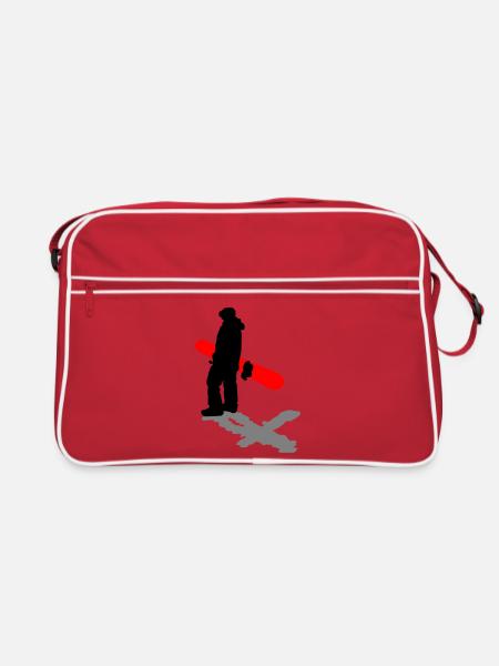 Snowboard - Retro Tasche - Rot/Weiß