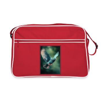 Tauben Taube - Retro Tasche - Rot/Weiß - Vorne