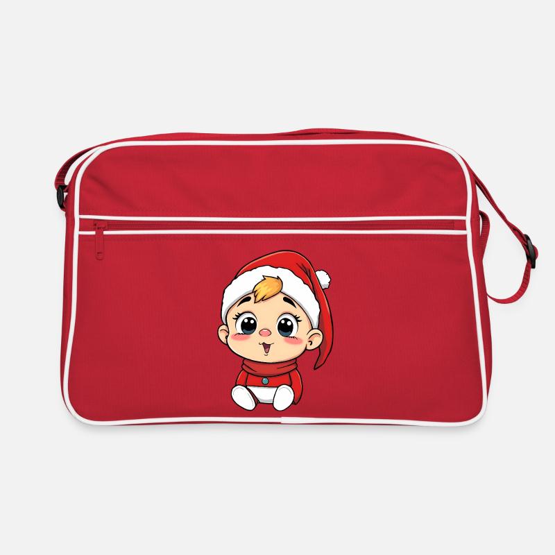 Dessin animé de bébé de Noël – Doux et Joyeux Sac Retro