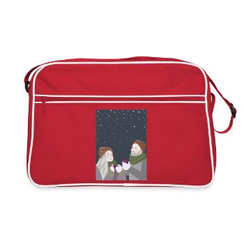 Des amis dans la neige - Sac Retro - rouge/blanc - Devant