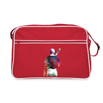 Baseballspieler #baseball #sport - Retro Tasche - Rot/Weiß - Vorne