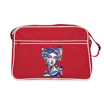 Psychedelischer Surrealismus - Retro Tasche - Rot/Weiß - Vorne