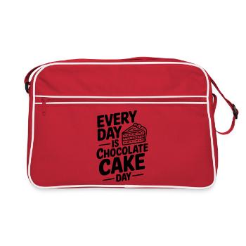 Every Day is Chocolate Cake Day - Retro Bag - red/white - Front