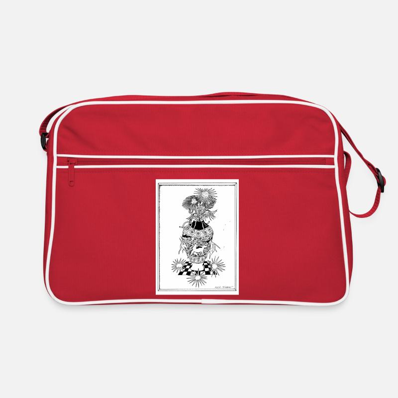 Flower_vase - Retro Tasche - Rot/Weiß