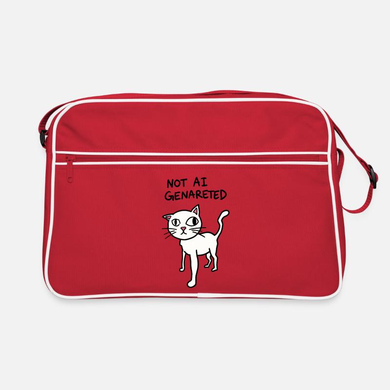 Pas généré par IA - Meme de chat bizarre - Satire IA Sac Retro