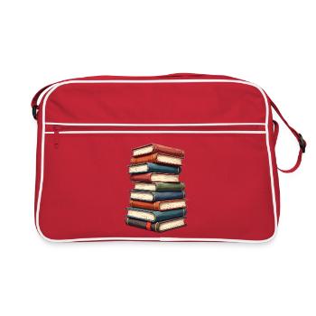 Bücher - Retro Tasche - Rot/Weiß - Vorne