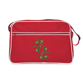 Olive Branch Illustration Green Elegant - Retro Bag - red/white - Front