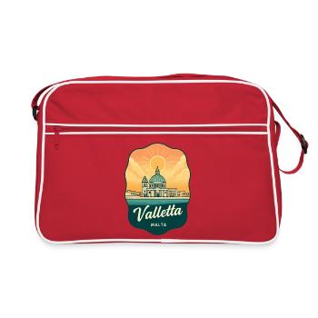Badge de voyage Retro Sunset de Valletta Malta - Sac Retro - rouge/blanc - Devant