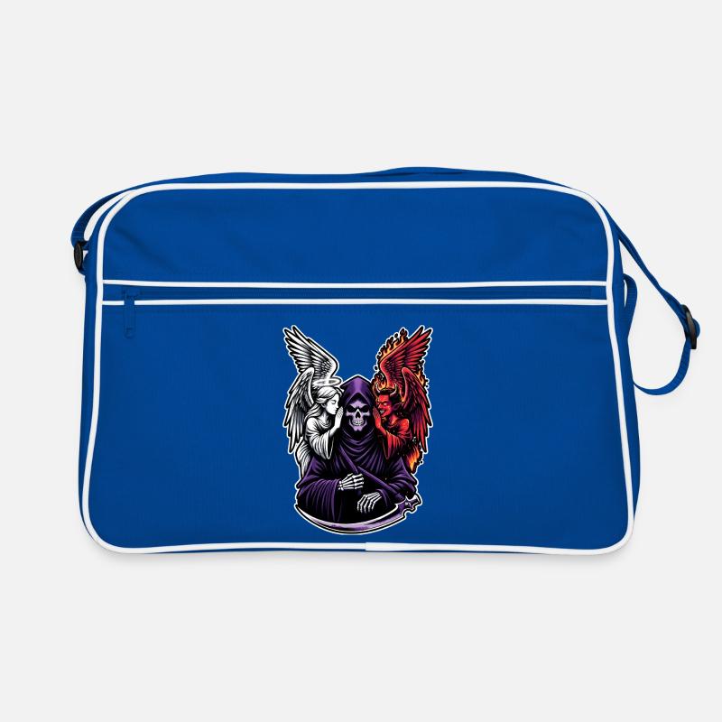 Sensenmann mit Engel und Dämon Retro Tasche