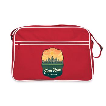 Badge de voyage vintage Siem Reap Angkor Wat - Sac Retro - rouge/blanc - Devant