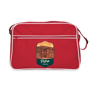 Insigne vintage du coucher de soleil Petra Jordan Trésor - Sac Retro - rouge/blanc - Devant