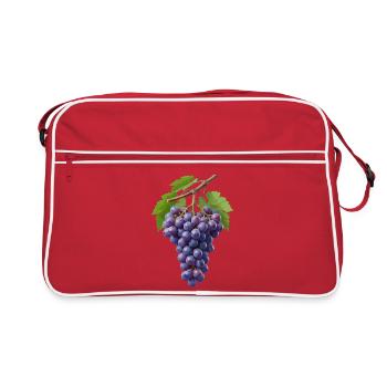 Grappe de raisins violet foncé - Sac Retro - rouge/blanc - Devant