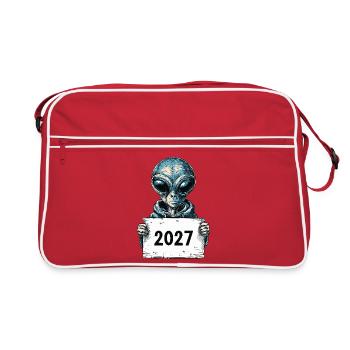 Extraterrestre cool en sweat à capuche - Sac Retro - rouge/blanc - Devant