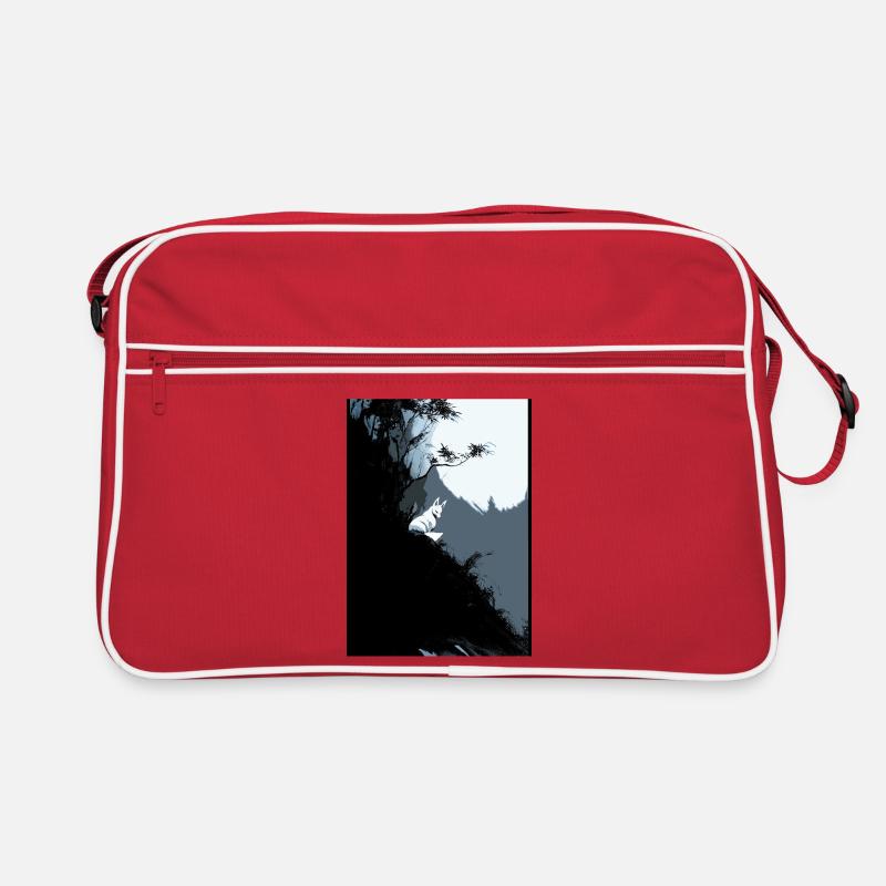 Lunar Fox auf der Bläulichen Klippe Retro Tasche