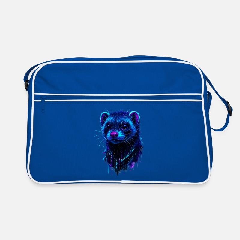 Furet Cosmique aux Éclats de Lumière Néon Sac Retro