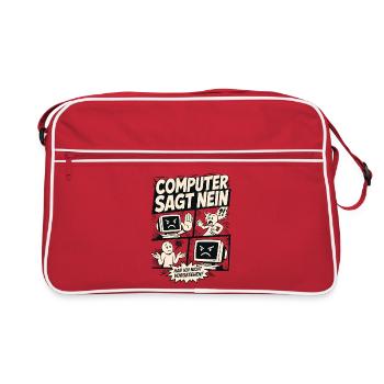 Computer sagt nein Comic Design - Retro Tasche - Rot/Weiß - Vorne