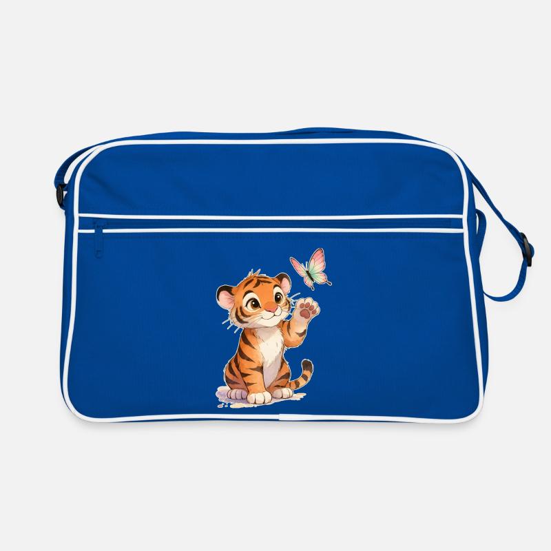 Kawaii Tiger avec papillon 🐯🦋 – Conception du tender Sac Retro