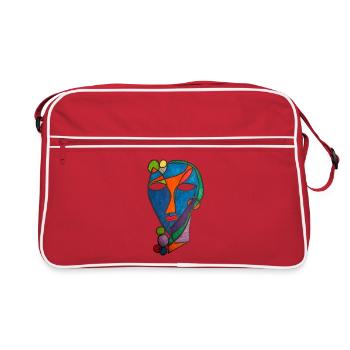 Rivière des Masques Cubistes - Martina Eßer - Sac Retro - rouge/blanc - Devant