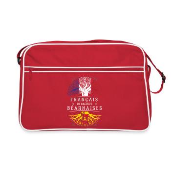 Francais De Racines Bearnaises T-Shirt Cadeau H... - Sac Retro - rouge/blanc - Devant