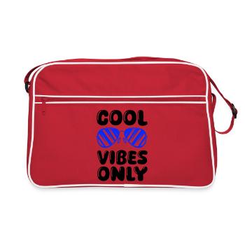 Cool Vibes Sonnenbrille Illustration - Retro Tasche - Rot/Weiß - Vorne