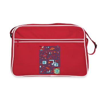 Chemin de la fusée du Labyrinthe Spatial - Sac Retro - rouge/blanc - Devant