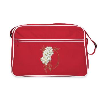 Du bist großartig – elegantes Blumendesign - Retro Tasche - Rot/Weiß - Vorne