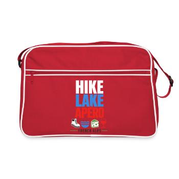 Randonnée sur le lac Apero Alpes françaises : Voyage d’été - Sac Retro - rouge/blanc - Devant