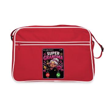 Super Grandma Incoming Call Funny Superhero Granny - Retro Bag - red/white - Front