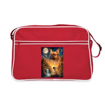 Howling to the Moon Dog French Bulldog - Retro Bag - red/white - Front