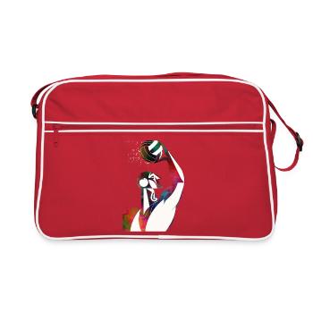 Profile of a water football player - Retro Bag - red/white - Front