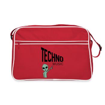 Pointeur Extraterrestre Vert - Sac Retro - rouge/blanc - Devant
