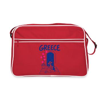 Griechischer Sommer - Retro Tasche - Rot/Weiß - Vorne