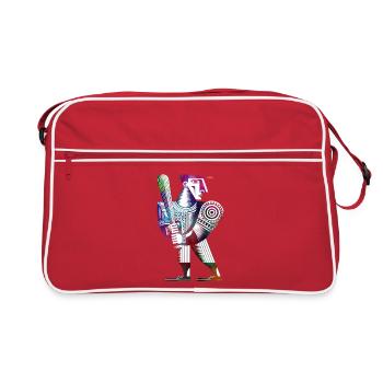 Baseballspieler - Retro Tasche - Rot/Weiß - Vorne