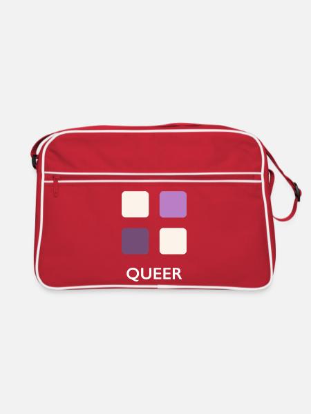 Queer Bäckerei - Retro Tasche - Rot/Weiß
