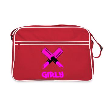 GIRLY Neon Cutout Typography - Retro Tasche - Rot/Weiß - Vorne